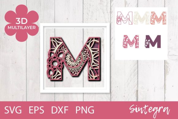 3D Floral Letter M Mandala Layer SVG Review