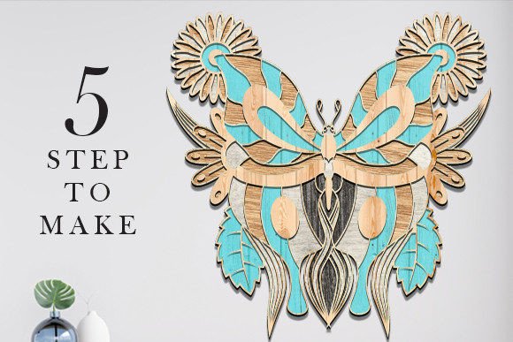 Butterfly Laser Cut SVG, Wall Art Design