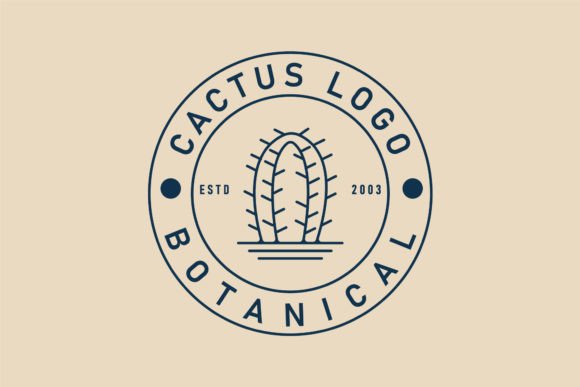 Cactus Line Art Logo, Icon and Symbol, Graphics and Logos