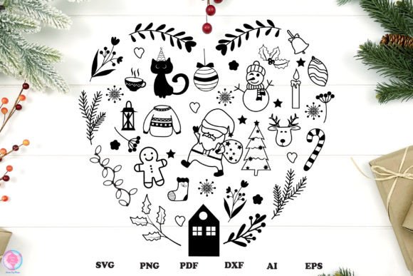 Christmas Heart Svg Graphics and Print Templates Review