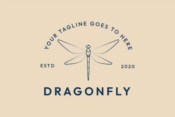 Dragonfly Line Art Logo, Icon and Symbol Graphics and Logos