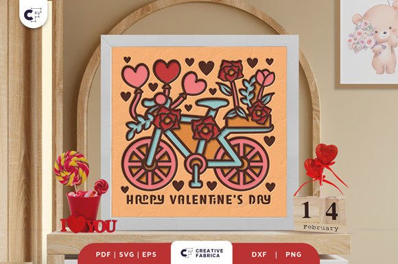 Floral Bicycle 3D Shadow Box Paper Cut: A 3D SVG for Holidays