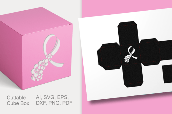 Floral Cancer Awareness Ribbon Favor Box: A 3D SVG Shapes Review