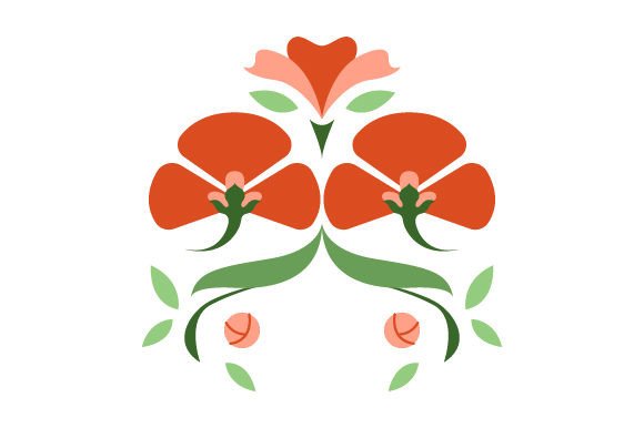 Floral Ornament, Art Nouveau Style for Spring Crafts