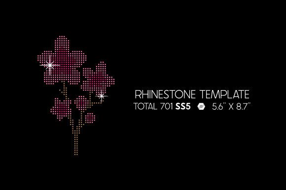 Floral with Branches Rhinestone Template for Crafts