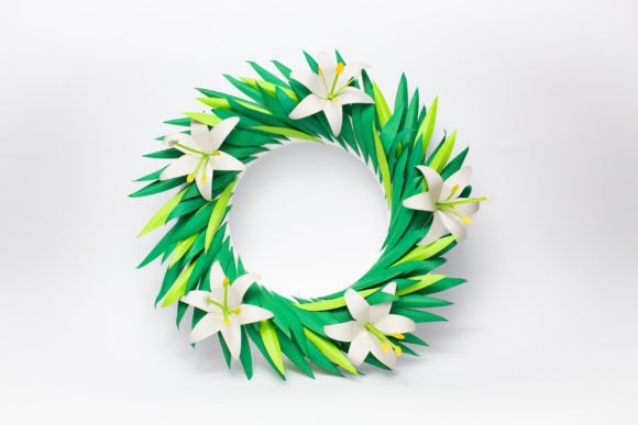 Flower Wreath - Lilies: 3D SVG for Floral Compositions
