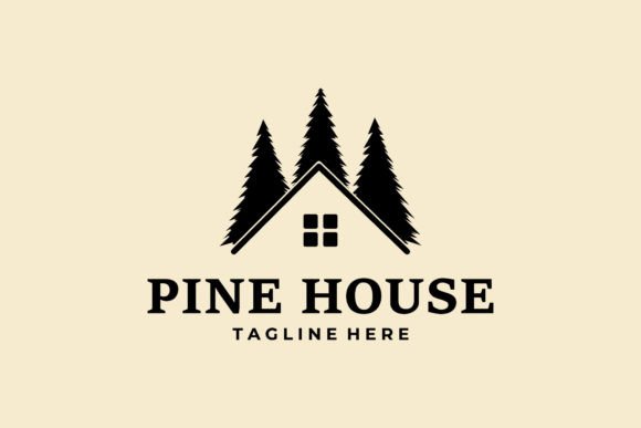 Pines House Logo Vector Illustration Graphics and Logos Review
