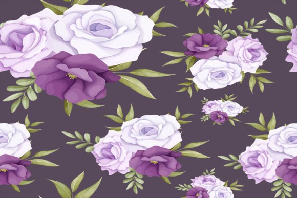 Purple Flower Seamless Pattern Graphics and Patterns Review