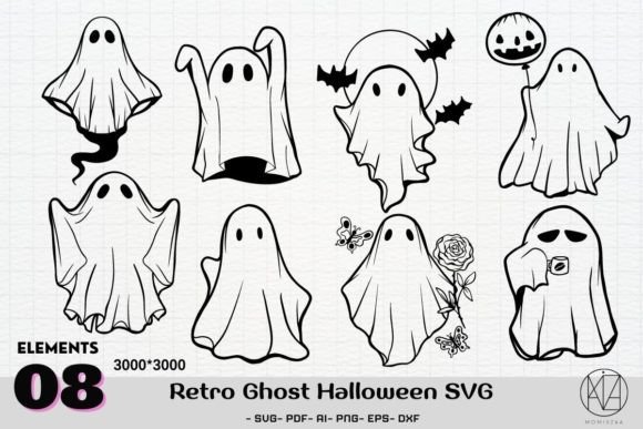 Retro Ghost Halloween Sublimation SVG Graphics and Print Templates Review