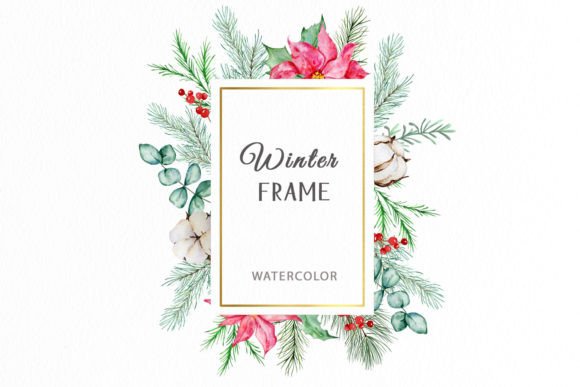 Review: Watercolor Christmas Frame Clipart