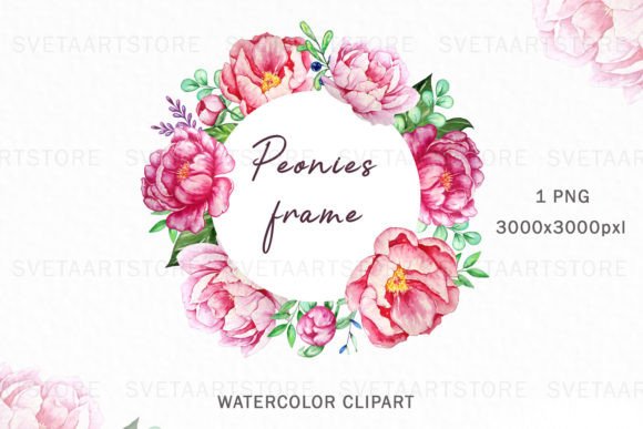 Reviewing Watercolor Peonies Frames Design for Embroidery