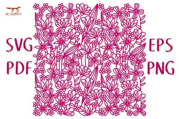 Summer Flower Garden Page Background SVG for Graphics and Crafts
