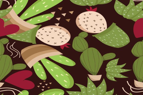 Ute Cartoon Cactus Seamless Pattern Graphics and Patterns Review