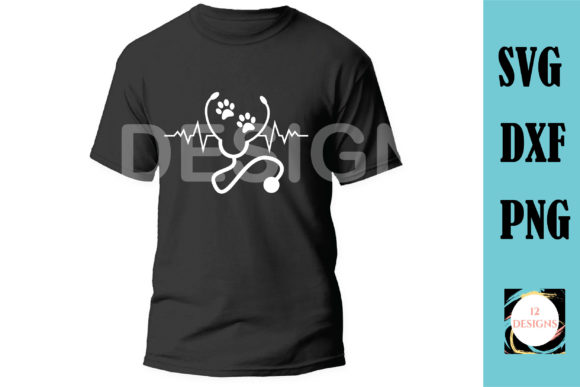 Veterinarian Heartbeat Svg Vet Lifeline Graphics for Print Templates