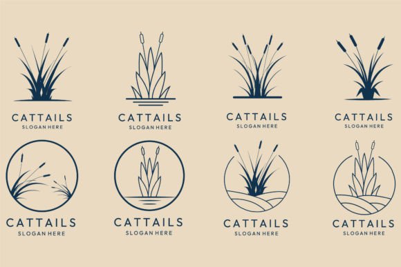Vintage Cattail Line Art Logo Review